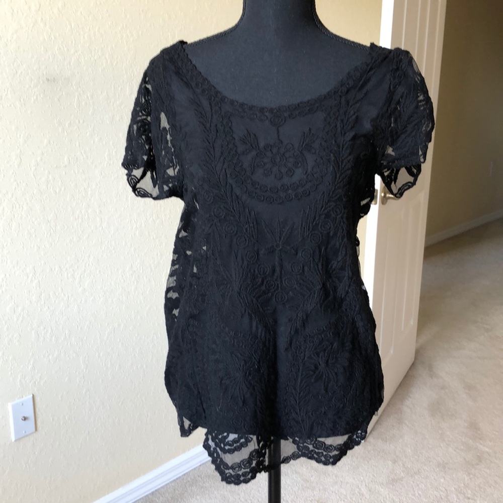 Sheer black top